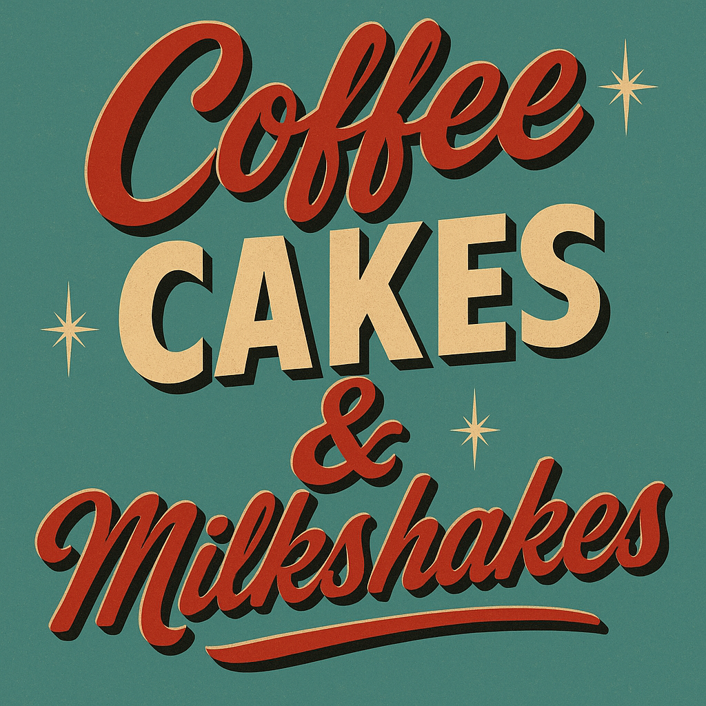 Coffee Cakes & Milk Shakes sign