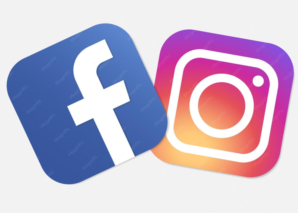 Facebook and instagram logos