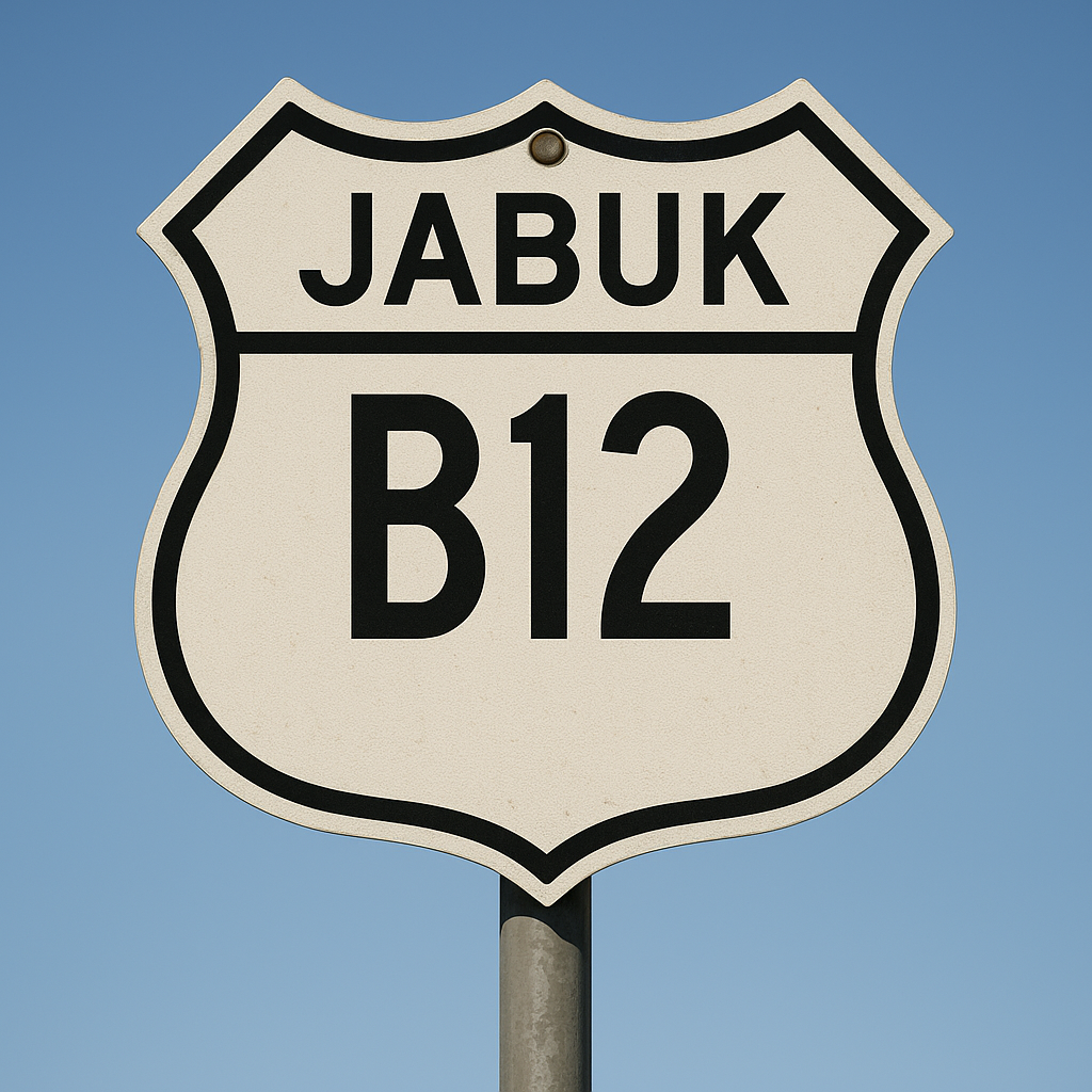 Sign saying Jabuk B12